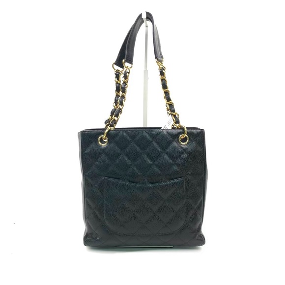 CHANEL Caviar Quilted Petit Shopping Tote PST Black - Picture 2 of 4